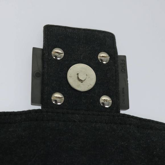 FENDI Mamma Baguette Shoulder Bag Cotton Gray 2305 26325 008 Auth ep2054 - Picture 10 of 16